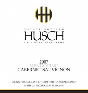 Husch 2007 Cabernet Sauvignon